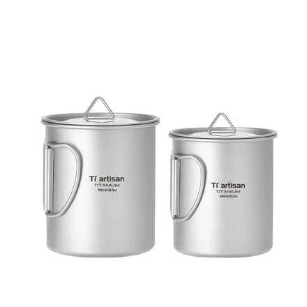 Titanium Cookware Ultralight Coffee Tea Holder Tool Picnic Water Cup Mug Pots Camping Mug