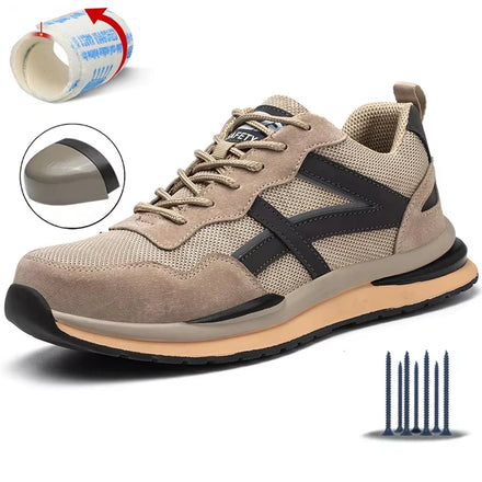 Labor Insurance Steel Toe Lightweight Breathable Deodorant Work Shoes Summer Autumn Winter Men's Casual Sports Safety Shoes