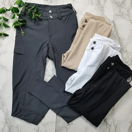 Top Trend Full Seat Silicone Zipper Horse Riding Leggings Tights Pants Equestrian Jodhpurs Breeches High Waist Women Breeches