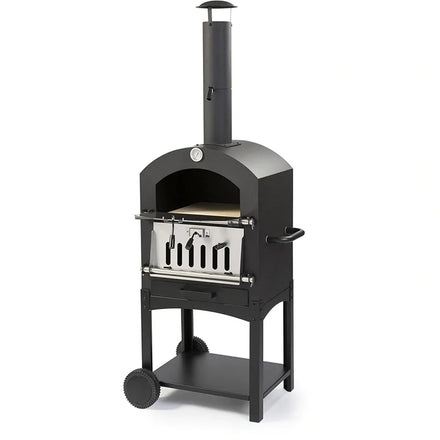 Large 2-Layer Kiln Type Pizza Grill Oven Outdoor Backyard Garden Freestanding Multiple Fuels BBQ Grills