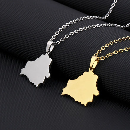 Manufacturer Belarus Map Chain Necklaces Stainless Steel Silver 18K Gold Plated Enamel Belarus Flag Map Pendant Chain Necklace