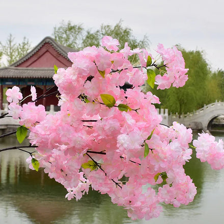 AF0404-2 Hot Sale Wedding Cherry Blossom Plant White Decoration Flower Artificial Cherry Blossom