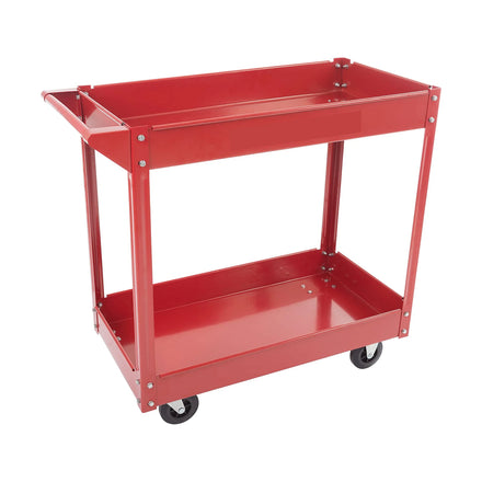Pit Tool Cart Stalwart Vice Utility Cart Heavy Duty Supply Cart with Two Storage Tray Shelves Laser Cutting Bending Metal