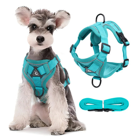Manufacturer Wholesale Hot Selling Polyester Mesh Pet Supplies Soft Adjustable Reflective Durable Pet Dog Harness Set