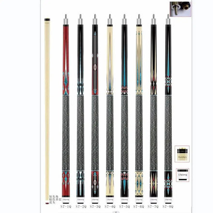 Superior Quality Uni-lock Joint Maple Wood 58inch 1/2-pc Billiard Pool Cue Stick
