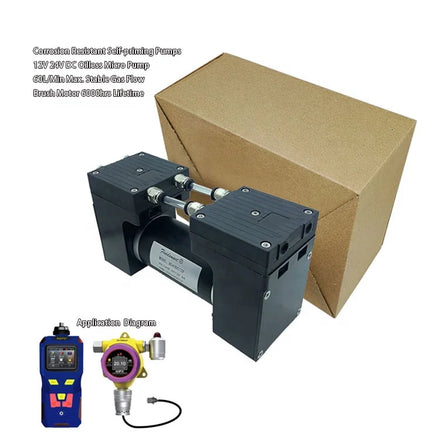 6000hrs Lifetime Brush Micro Electric Diaphragm Air Pump 60LPM Flow 12V 24V Double Suction Small Vacuum Pump for Automation