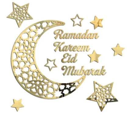 3D Acrylic Mirror Ramadan Mubarak Wall Sticker Room Decor Wall Decoration Living Room EID Mubarak Decor
