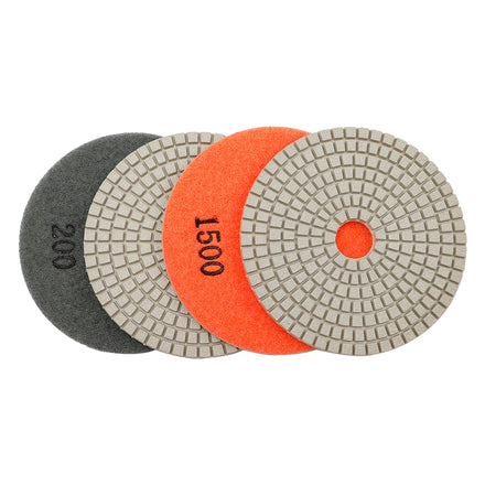 Trueshine 4 Inch Resin Bond Diamond Abrasive Granite Engineering Stone Marble Polishing Pad Deburring Coarse Fine 3mm 50-3000