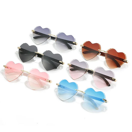 High-Quality and Trendy Rimless Sunglasses Loving Heart Shape Sunglasses Women Rimless 2023 Fashion Sunglasses