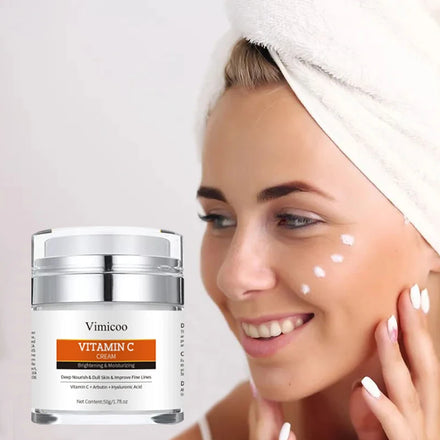 Custom Logo Face Cream Night Cream Aloe Vitamin C Whitening Moisturizing Cosmetics Product Face Black WomenSkincare Cream
