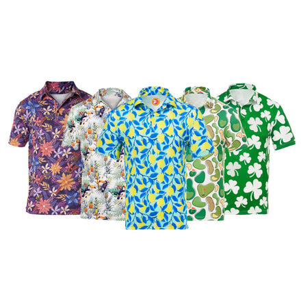 New Breathable Golf Clothing Summer Casual Short Sleeve Men Oversized Pattern Print Golf Polo Shirts Custom Logo
