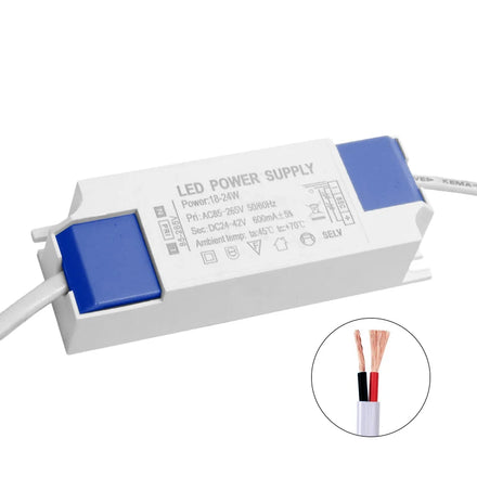 600mA LED Driver Power Supply 85-265V AC DC 24-42V 18-24W Constant Current Downlight CE FCC ROHS Certification 90% Efficiency