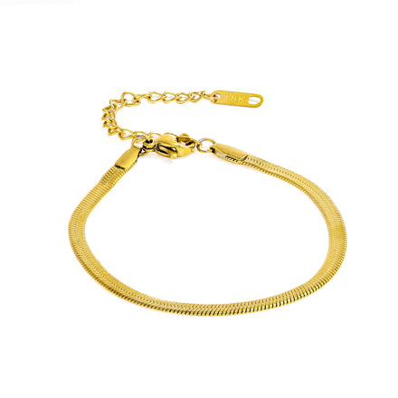 Fenny 18K PVD Plated New Minimalist Herringbone Bracelet Versatile for Women No Fade Stainless Steel Jewelry Wholesale
