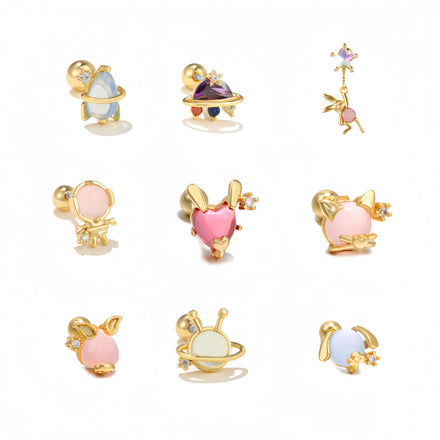 Zuola Pink Gemstone 5A Zircon Stud Earrings Fine Piercing Jewelry for Women Wholesaler Crystal Ear Accessories for Daily Wear