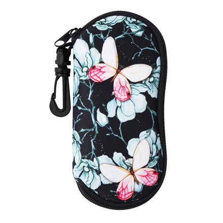 Eyeglasses Case with Carabiner Light Portable Neoprene Zipper Style Sunglasses Soft Case Sunglasses Accessory