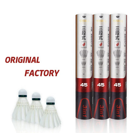 Dmantis D45 Most Durable 3in1 Class a Goose Feather 5g Weight 74-78 Speed Badminton Shuttlecock for Professional Players