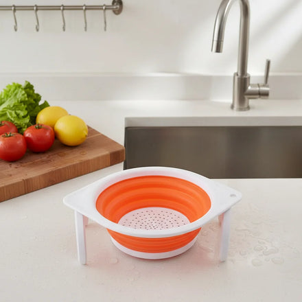 Wholesale Kitchen Accessories Eco-Friendly Plastic Colander Hooks Durable for Rinsing Vegetables/Fruits Collapsible Folding