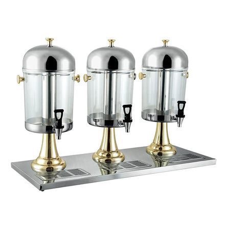 Buffet Hotel Catering Commercial Drink Juice Cooler Dispenser 8L/16L/24L Stainless Steel 3 Tank Beverage Dispenser with Tap