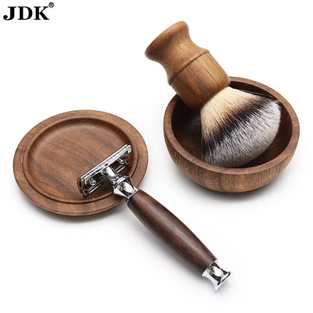 JDK Factory Price 1PC Best Walnut Wooden Bowl Beard Care Shave Soap Foaming Bowl Barber Mug