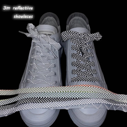 3M Flat Reflective Sport Shoelaces Colorful Luminous Polyester Laces for Sneakers Models AF/AJ