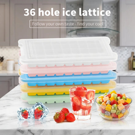 Wholesale 36 Grids Silicone Ice Cube Tray with Removable Lid Non Stick Easy Release Ice Lattice for Bar Kitchen