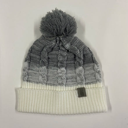 Fashion Design Knitted Beanie Hat Toque Hat Beanie Winter Hat With Custom Woven Label Thick Needle With Pom Pom