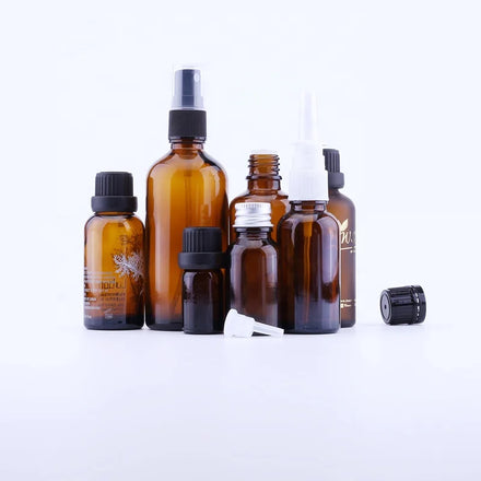 Skin Care Packaging 5Ml 10Ml 15Ml 20Ml 30Ml 50Ml 100Ml Frosting Amber Round Essential Oil Glass Bottles with Screw Cap