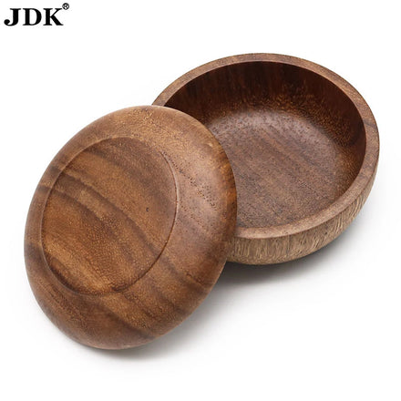 JDK Natural Wood Ceramics Ceramic Shaving Bowl Wooden Shaving Mug Shaving Soap Bowl
