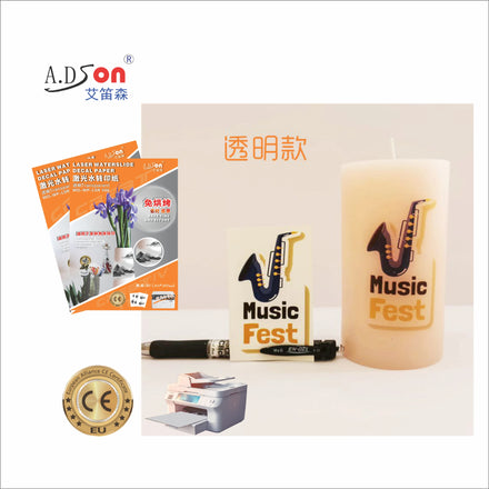 A.DSon Laser White Water Transfer Paper Film for Cosmetic Box Decals-Light & Dark Surfaces
