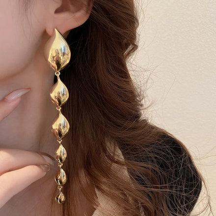 Zooying New Fashion Latest Design Luxury Jewelry Exaggerated Long Drop Tassel Trendy Stud Earring