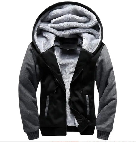 Wholesale Men's Winter Thick Fleece Hoodie Jacket Classic Oversize Warm Coat Outwear With Hooded