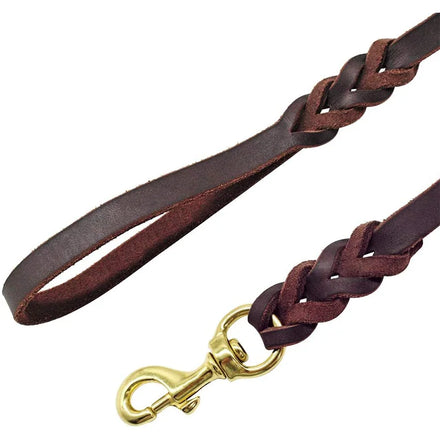 New Wholesale Hot Sell Custom Luxury Strong Heavy Duty Pet Leather Rope Dog Leash Lead