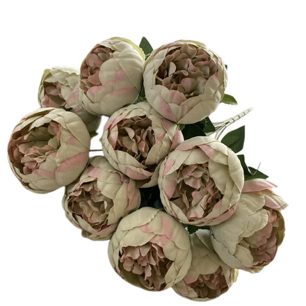 New Product 10 Heads Silk Peonies Bush Artificial Flowers Peony bunch for Home Decoration