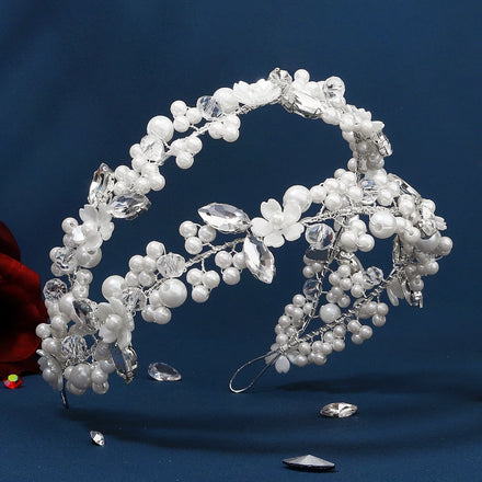 Miallo Wholesale Handmade Rhinestone Bridal Headpieces Double Hair Vines Pearl Wedding Hair Accessories for Women