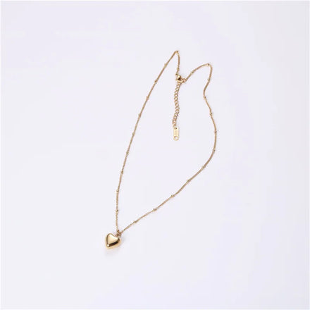Fenny 18K PVD Plated Trendy Hollow Peach Heart Pendant Choker Chain Necklace Classic Stainless Steel Jewelry Wholesale