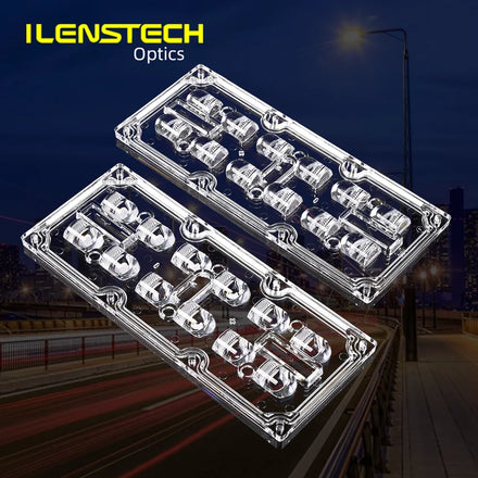 Asymmetrical Street Light Lens 2x6 Led Lens for 5050 Led /IP67 Led Optical Lens for Road Lighting