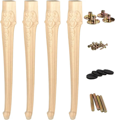 2023 Contemporary Solid Wood Square Carving Furniture Legs for Outdoor & Living Room Use-Sofa Cabinet Wardrobe Table