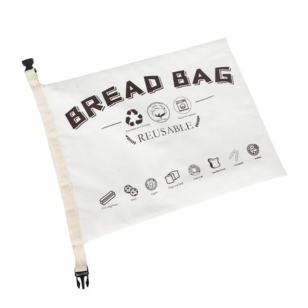 Food Grade Recyclable TPU Cotton Bread Bag with Buckle Reusable White Storage Bag 32x43cm