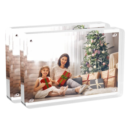 Wholesale Double-Side Magnetic Clear Acrylic Picture Frames 5x7 Round Corner Luxury Stand Photo Frame
