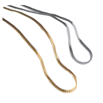 Ready Stock Fashionable Snake Bone Chain Necklace Silver Gold Plated Women Jewelry