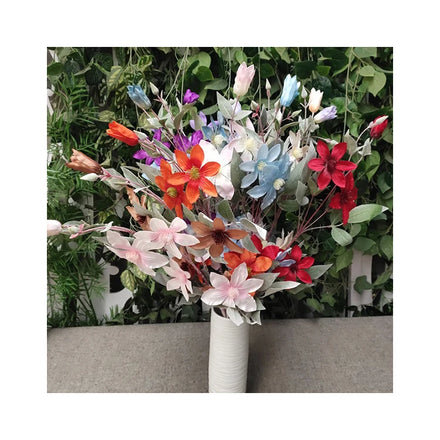 China Flowers Artificial Valentines Gifts Brushed Clematis Artificial Flowers