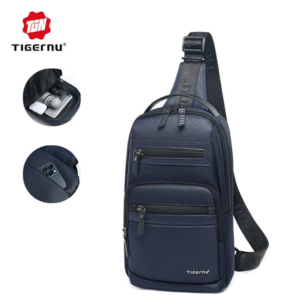 Tigernu Waterproof 7.9-inch Nylon Scratch Resistant Outdoor Sports Student Durable Business Men's Crossbody Bag Sling Bags