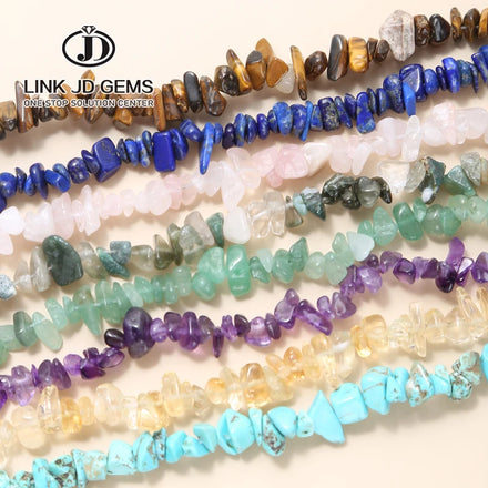JD GEMS Wholesale 5-8mm Irregular Freeform Chip Gravel Beads Natural Stone Pink Quartz Amethysts Beads for Jewelry Making