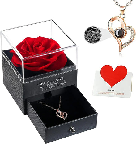 2026 AYOYO OEM Rose Necklace Box Valentine's Day Gift Box Valentines Day Gift 2025 for Women