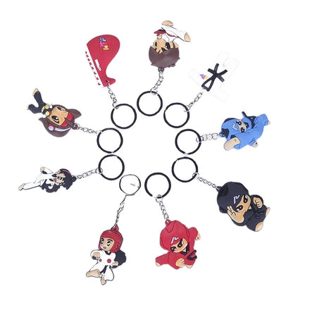 Factory Wholesale Small Gifts Eco-friendly Customizable Martial Arts Taekwondo Karate Cartoon Key Chain