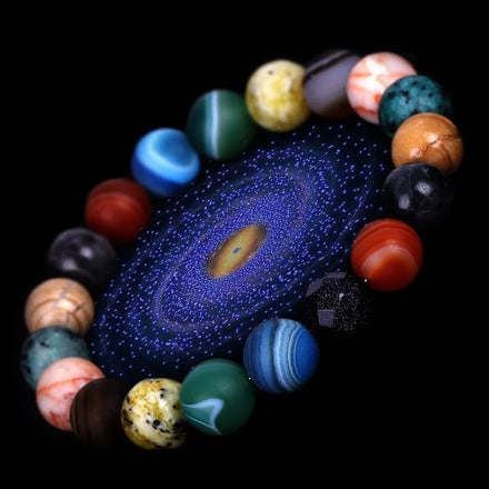 Bestone New Trend Precious Yoga Natural Crystal Stone Stretch Gemstone Mala Colorful 10mm Bead BraceletFor Men Women