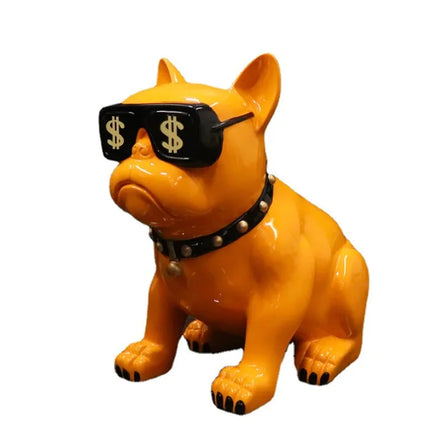 Living Room Decoration Large Piggy Bank Method Fighting Dog Resin Craft Sculpture Home Decoration