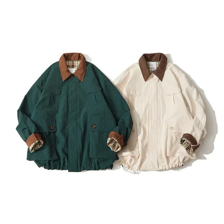 Fengway Custom Heavy Canvas Gusseted Pockets Man's Plain Lined Coaches Jacket Mens Designer Work Jacket for Sale