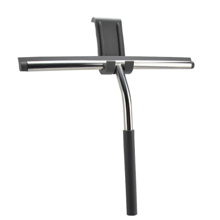 Stainless Steel Window Glass Cleaning Brush with Rubber Handle Shower Squeegee Accessory Wiper Blade Cleaner