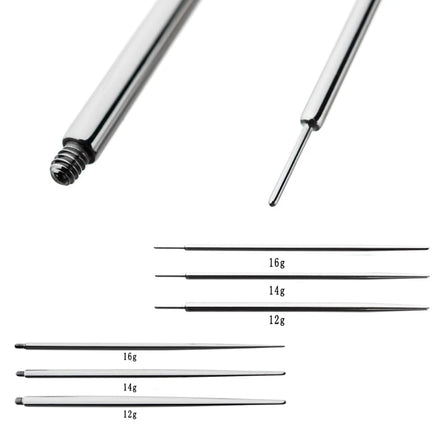 Piercing Needles G23/ASTM F136 Titanium PreSterile Push in Jewelry Accessories